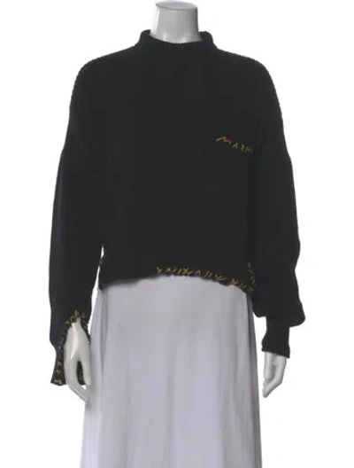 Pre-owned Marni Virgin Wool Graphic Print Sweater In Blue