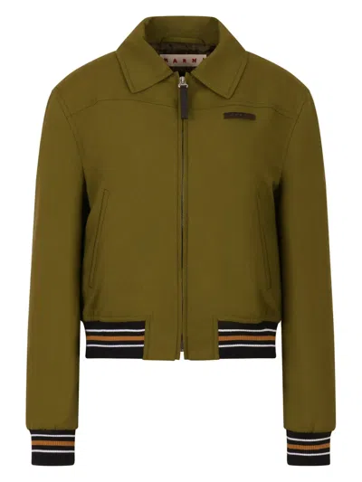 Marni Virgin Wool Jacket In Green