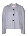 Marni Wool-cashmere Button-up Jacket In Grey
