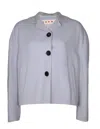 Marni Wool-cashmere Button-up Jacket In Grey