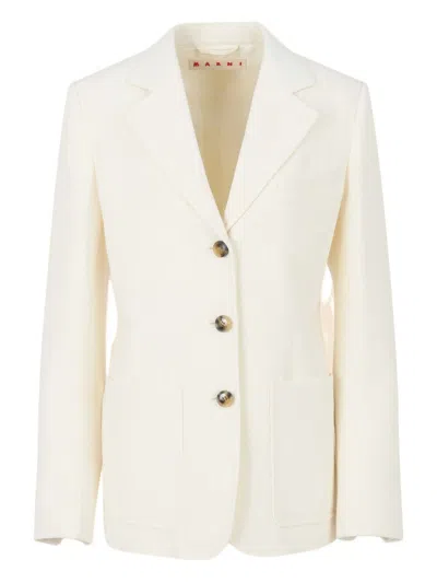 Marni Virgin Wool Jacket In White