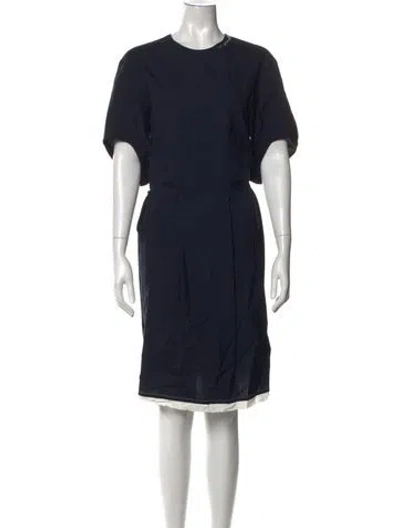 Pre-owned Marni Virgin Wool Knee-length Dress In Blue