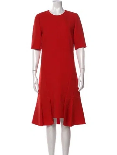 Pre-owned Marni Virgin Wool Knee-length Dress In Orange