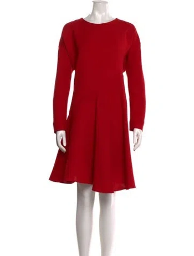 Pre-owned Marni Virgin Wool Knee-length Dress In Red