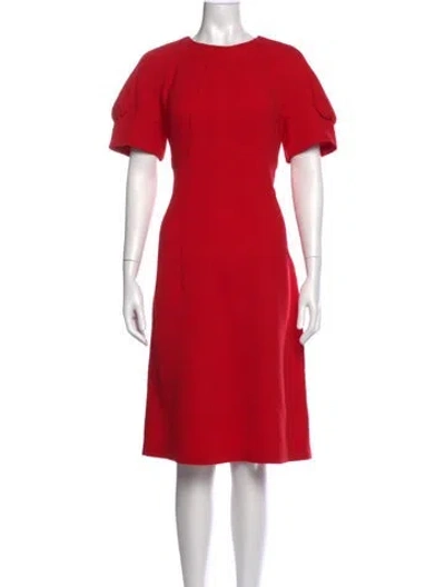 Pre-owned Marni Virgin Wool Knee-length Dress In Red