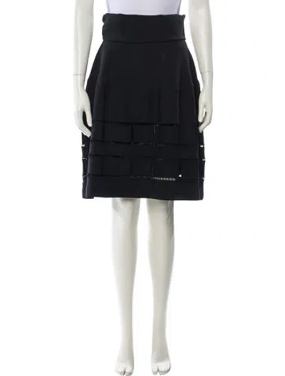 Pre-owned Marni Virgin Wool Knee-length Skirt In Black