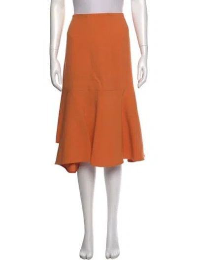 Pre-owned Marni Virgin Wool Knee-length Skirt In Orange