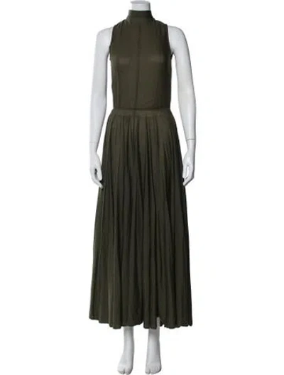 Pre-owned Marni Virgin Wool Long Dress W/ Tags In Green