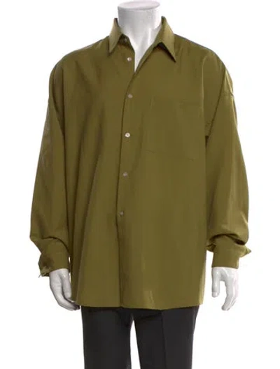 Pre-owned Marni Virgin Wool Long Sleeve Dress Shirt In Green