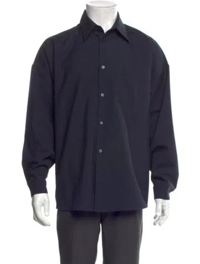 Pre-owned Marni Virgin Wool Long Sleeve Shirt In Blue