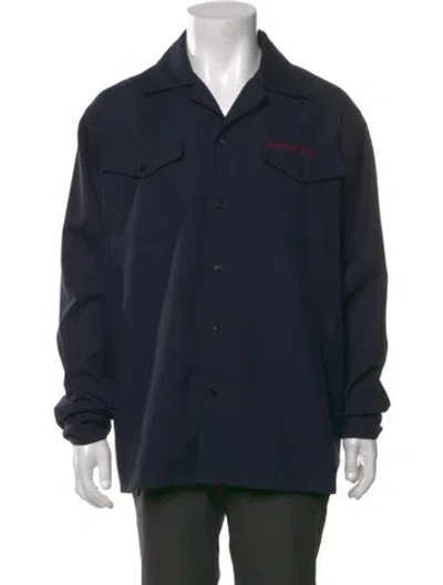Pre-owned Marni Virgin Wool Long Sleeve Shirt In Blue