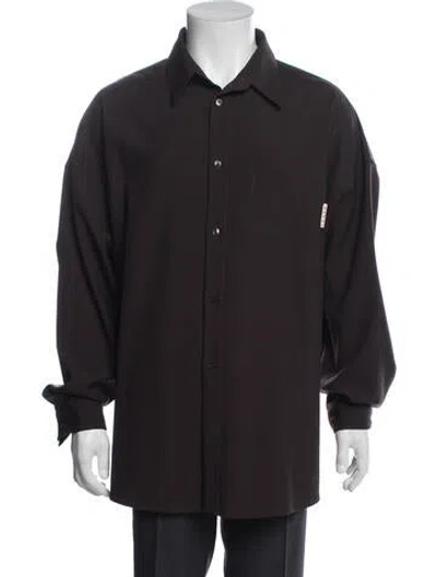 Pre-owned Marni Virgin Wool Long Sleeve Shirt In Blue