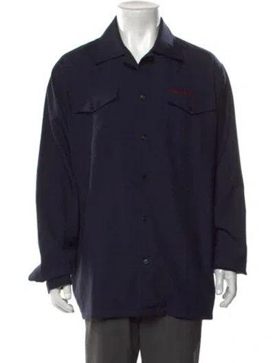 Pre-owned Marni Virgin Wool Long Sleeve Shirt In Blue
