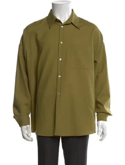 Pre-owned Marni Virgin Wool Long Sleeve Shirt In Green