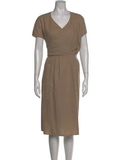 Pre-owned Marni Virgin Wool Midi Length Dress In Green