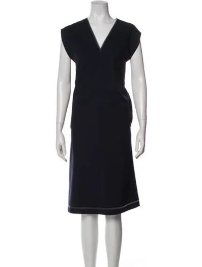 Pre-owned Marni Virgin Wool Midi Length Dress In Green