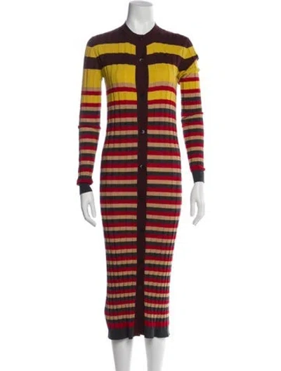 Pre-owned Marni Virgin Wool Midi Length Dress In Multi