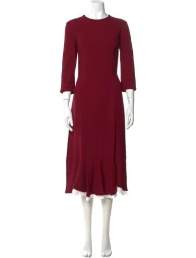 Pre-owned Marni Virgin Wool Midi Length Dress In Red