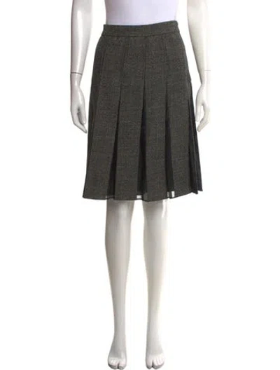 Pre-owned Marni Virgin Wool Midi Length Skirt In Black/grey
