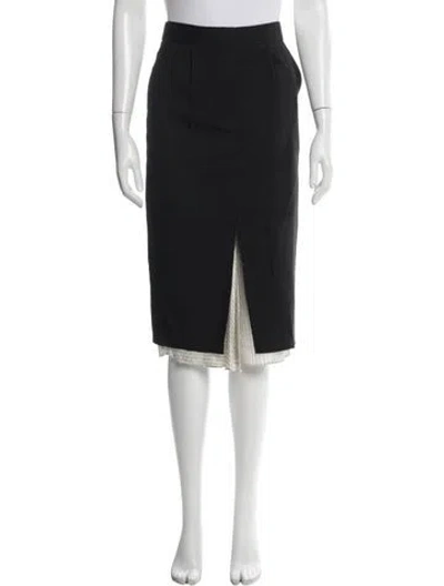 Pre-owned Marni Virgin Wool Midi Length Skirt In Blue