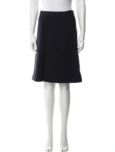 Pre-owned Marni Virgin Wool Midi Length Skirt In Blue