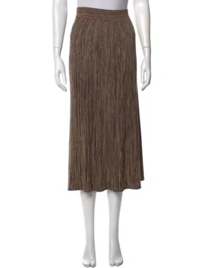 Pre-owned Marni Virgin Wool Midi Length Skirt In Brown