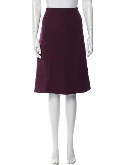 Pre-owned Marni Virgin Wool Midi Length Skirt In Burgundy