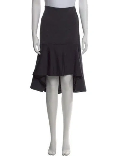 Pre-owned Marni Virgin Wool Midi Length Skirt In Gray