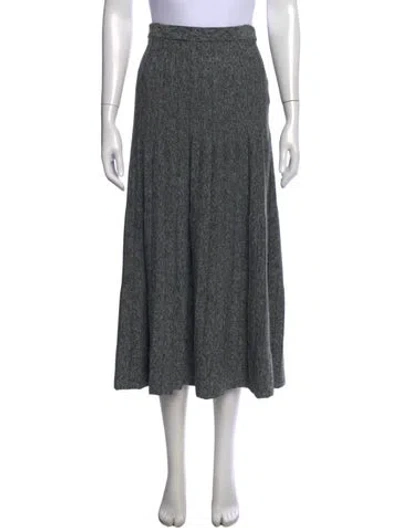 Pre-owned Marni Virgin Wool Midi Length Skirt In Green