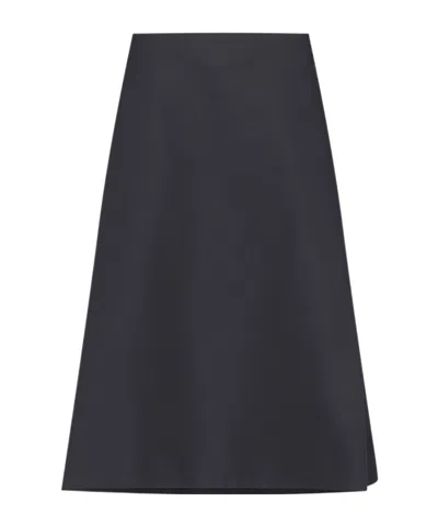 MARNI MARNI LOGO EMBROIDERED FLARED MIDI SKIRT