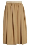 Marni Midi Pleated Skirt Knee Length In Tan