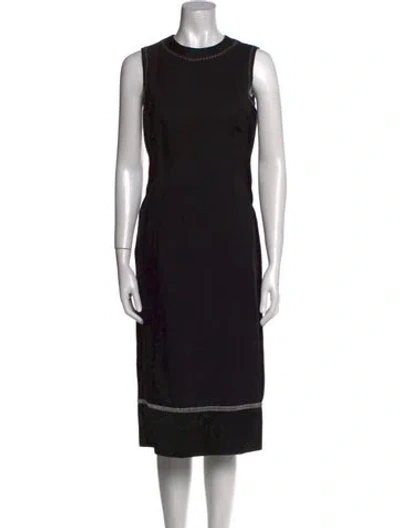 Pre-owned Marni Virgin Wool Mini Dress In Black