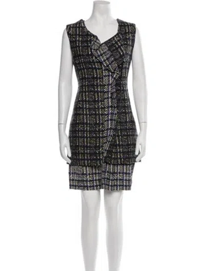 Pre-owned Marni Virgin Wool Mini Dress In Black
