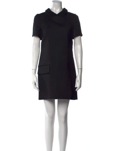 Pre-owned Marni Virgin Wool Mini Dress In Black