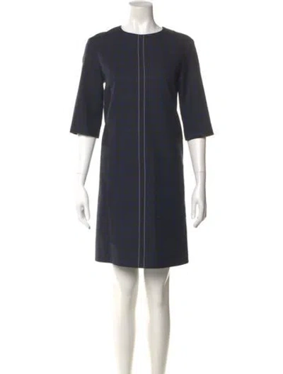Pre-owned Marni Virgin Wool Mini Dress In Blue