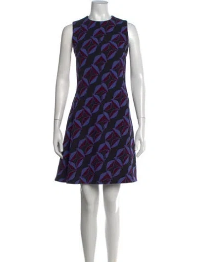 Pre-owned Marni Virgin Wool Mini Dress In Blue