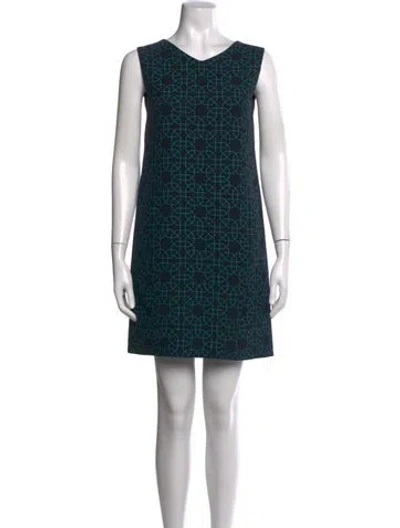 Pre-owned Marni Virgin Wool Mini Dress In Green
