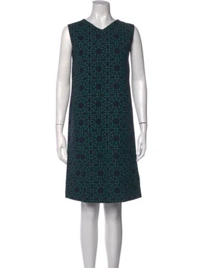 Pre-owned Marni Virgin Wool Mini Dress In Green