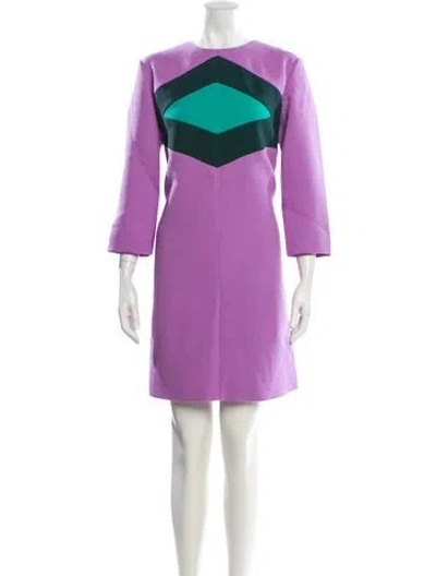 Pre-owned Marni Virgin Wool Mini Dress In Purple