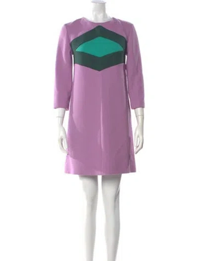 Pre-owned Marni Virgin Wool Mini Dress In Purple