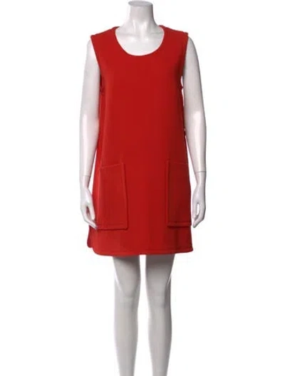 Pre-owned Marni Virgin Wool Mini Dress In Red