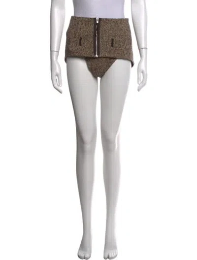 Pre-owned Marni Virgin Wool Mini Shorts In Green