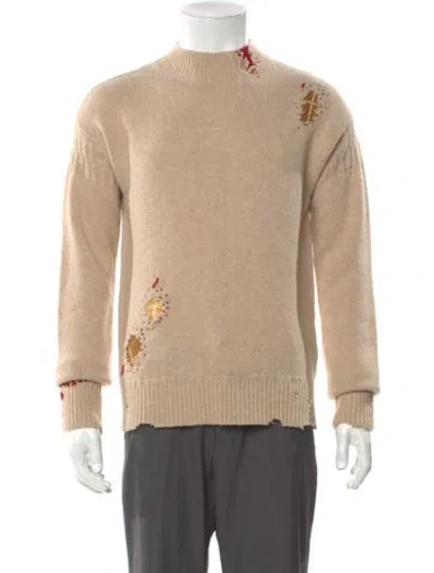 Pre-owned Marni Virgin Wool Mock Neck Cardigan W/ Tags In Neutral