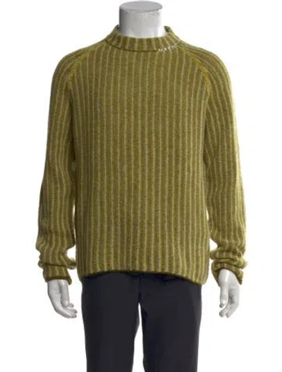 Pre-owned Marni Virgin Wool Mock Neck Pullover In Gray