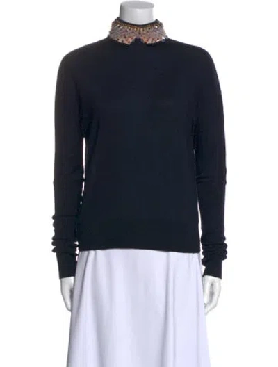 Pre-owned Marni Virgin Wool Mock Neck Sweater In Black