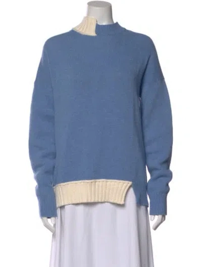 Pre-owned Marni Virgin Wool Mock Neck Sweater In Blue