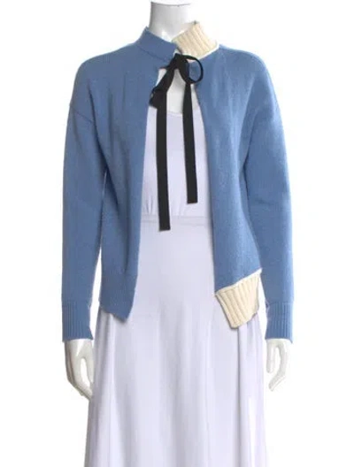 Pre-owned Marni Virgin Wool Mock Neck Sweater In Blue