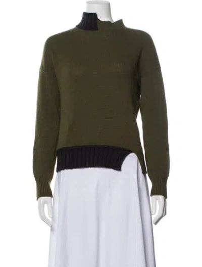 Pre-owned Marni Virgin Wool Mock Neck Sweater In Green
