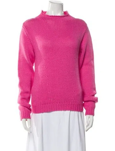 Pre-owned Marni Virgin Wool Mock Neck Sweater In Pink