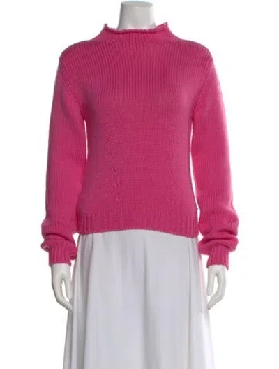Pre-owned Marni Virgin Wool Mock Neck Sweater In Pink